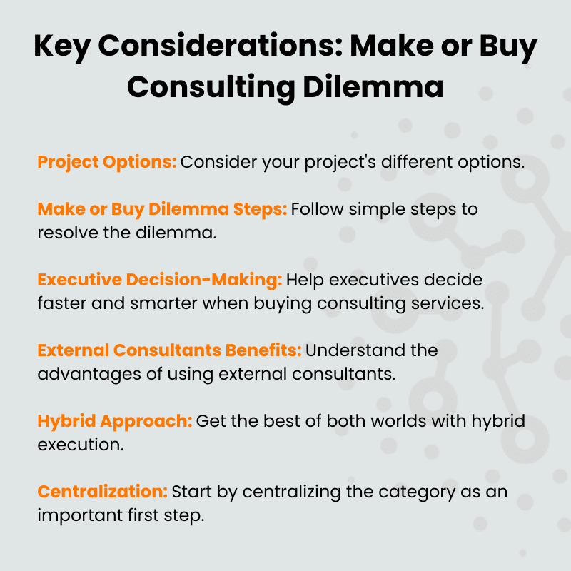 Principais considerações - Dilema da consultoria de compra ou venda